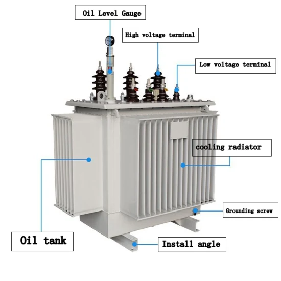 Transformador de distribución de energía sumergido en aceite completamente sellado S11 630kVA 10kv/0.4kv
